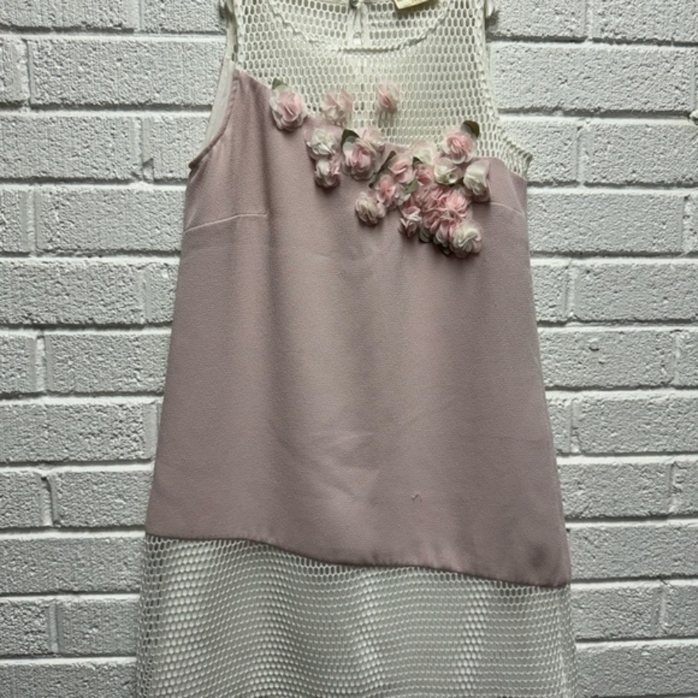 MonnaLisa Pink and White Floral Kids Dress
